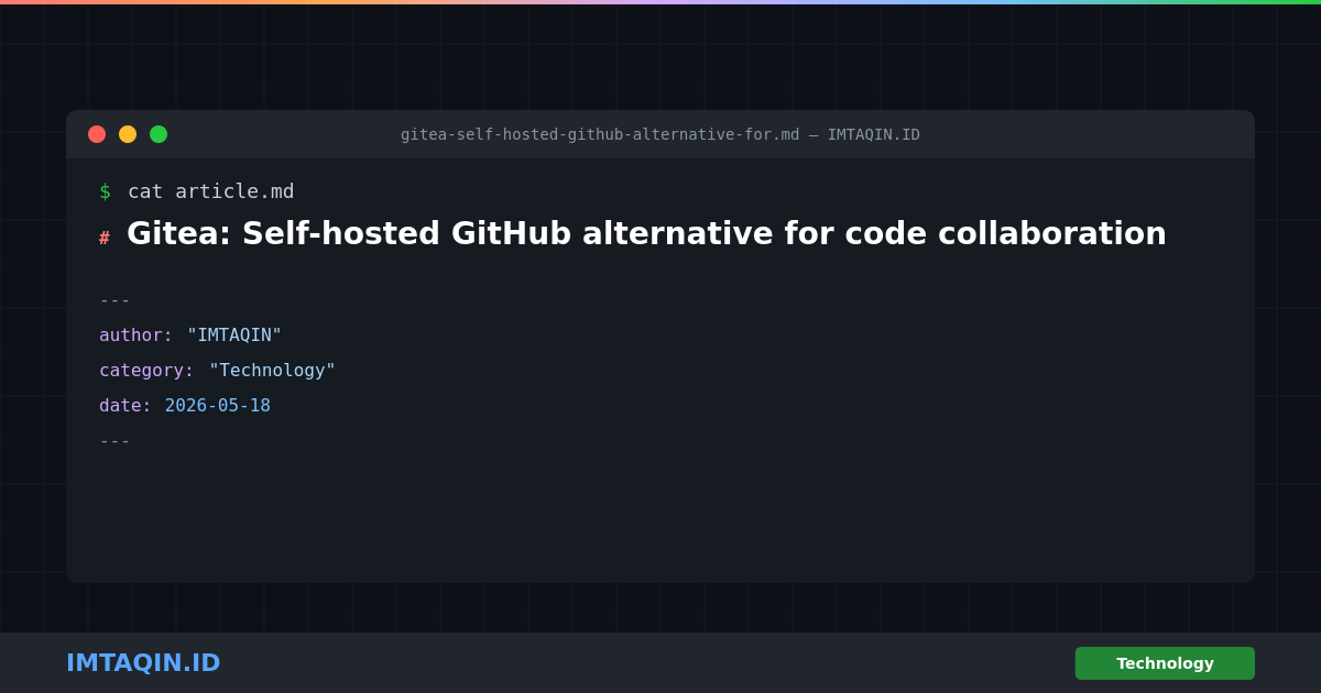 Gitea: Self-hosted GitHub alternative for code collaboration