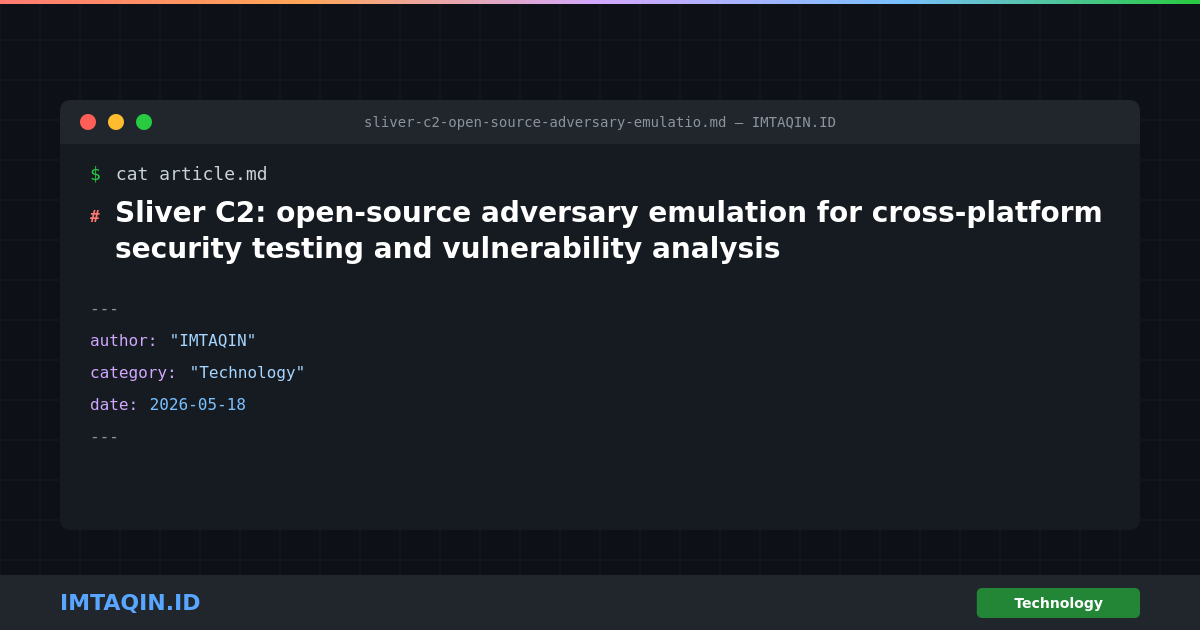 An overview of Sliver C2, an open-source project o: sliver C2 is an open-source adversary emulation