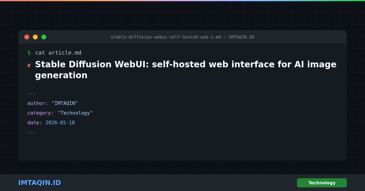 Stable Diffusion WebUI: self-hosted web interface for AI image generation