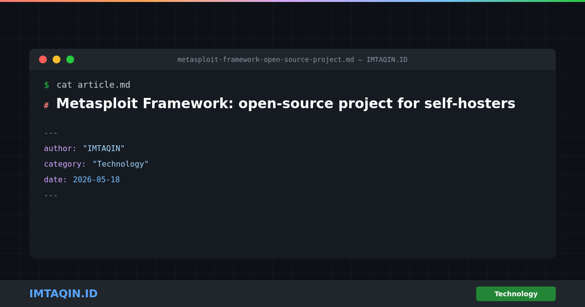 Metasploit Framework: open-source utility for developers and tinkerers