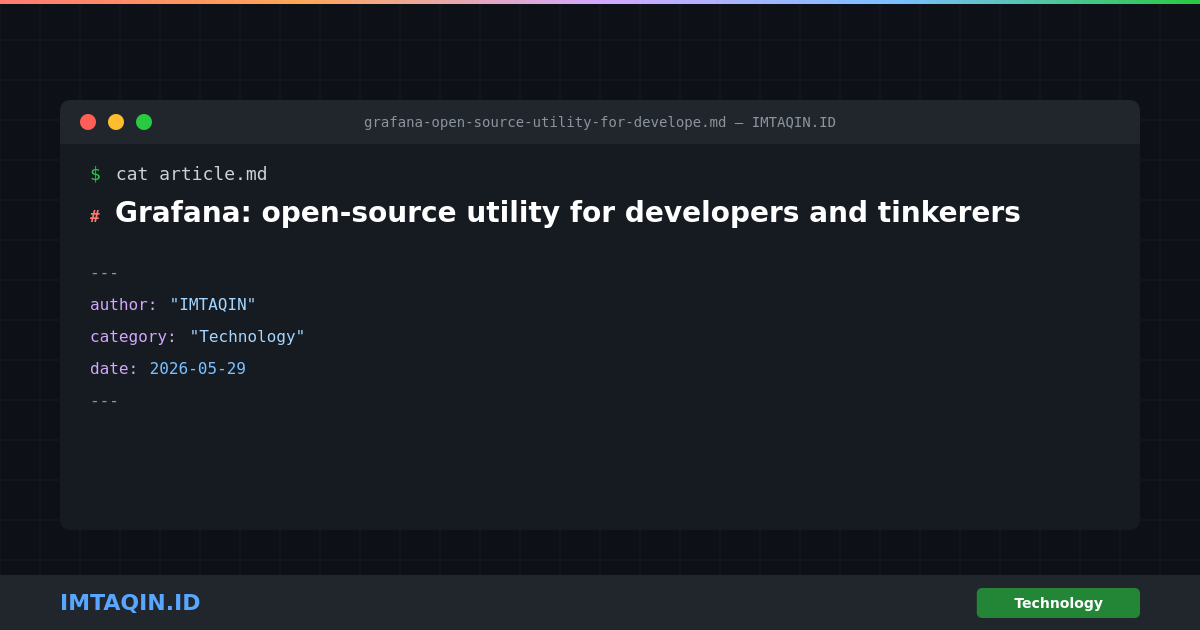 Grafana: open-source utility for developers and tinkerers