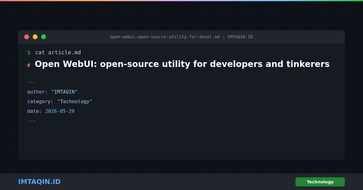 Open WebUI: setting up a local Large Language Model (LLM) using tools like Ollama is now straightforward