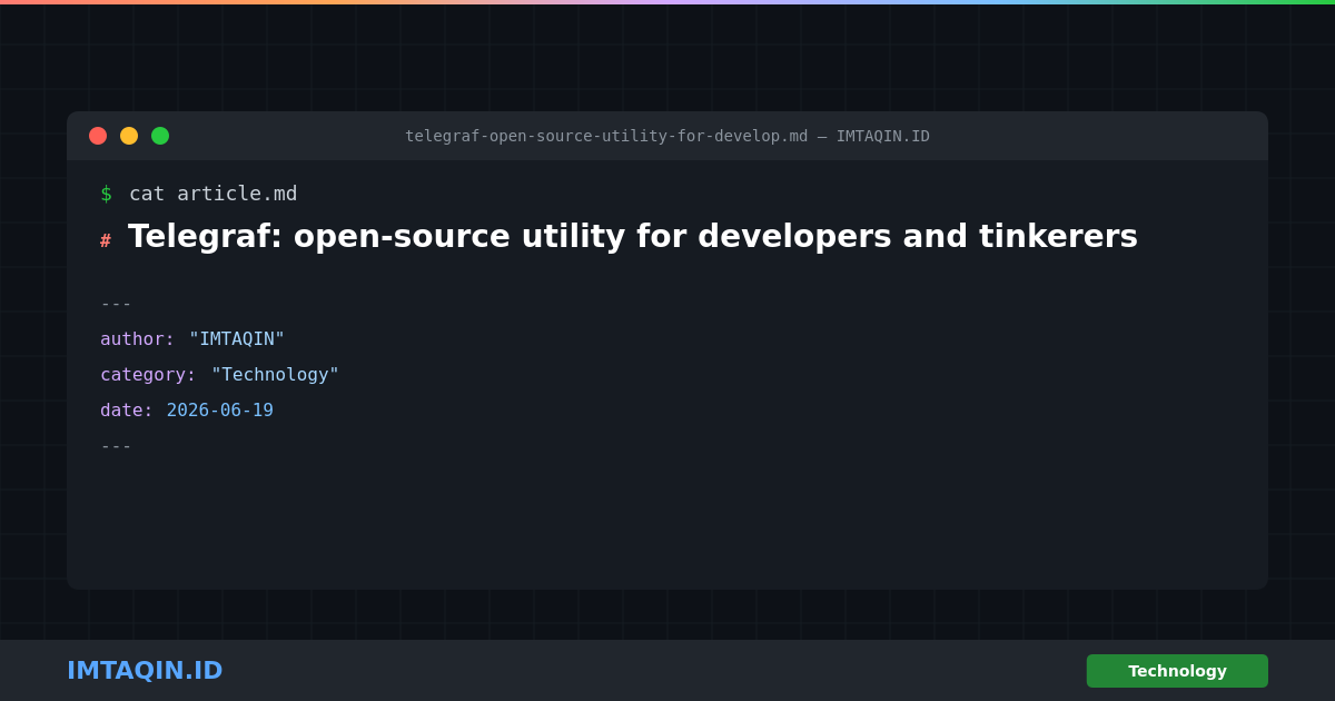 Telegraf: building a Telegram bot from scratch means wrestling directly with the Telegram Bot API