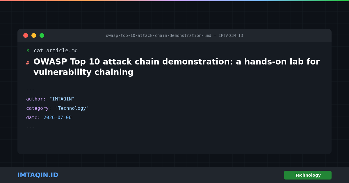 OWASP Top 10 attack chain demonstration: a hands-on lab for vulnerability chaining