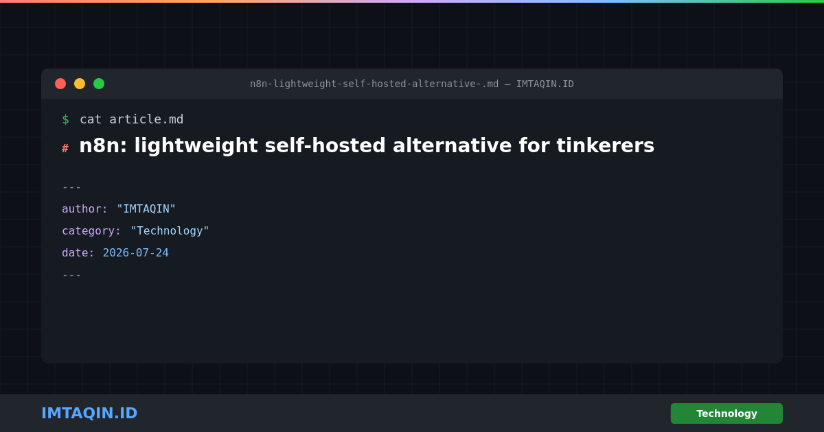 n8n: lightweight self-hosted alternative for tinkerers