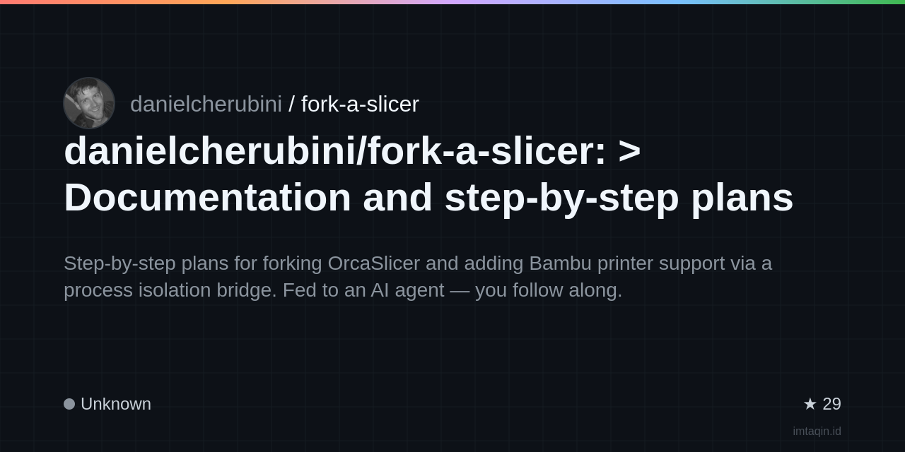 danielcherubini/fork-a-slicer: then feed each plan to your AI agent in order. Example: