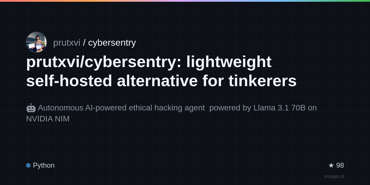prutxvi/cybersentry: autonomous Ethical Website Security Auditor
