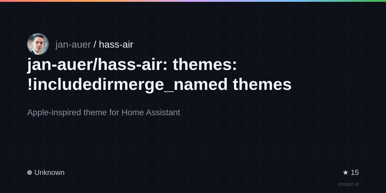 jan-auer/hass-air: apple-inspired theme for Home Assistant, translated directly from the iOS 26 / iPadOS 26