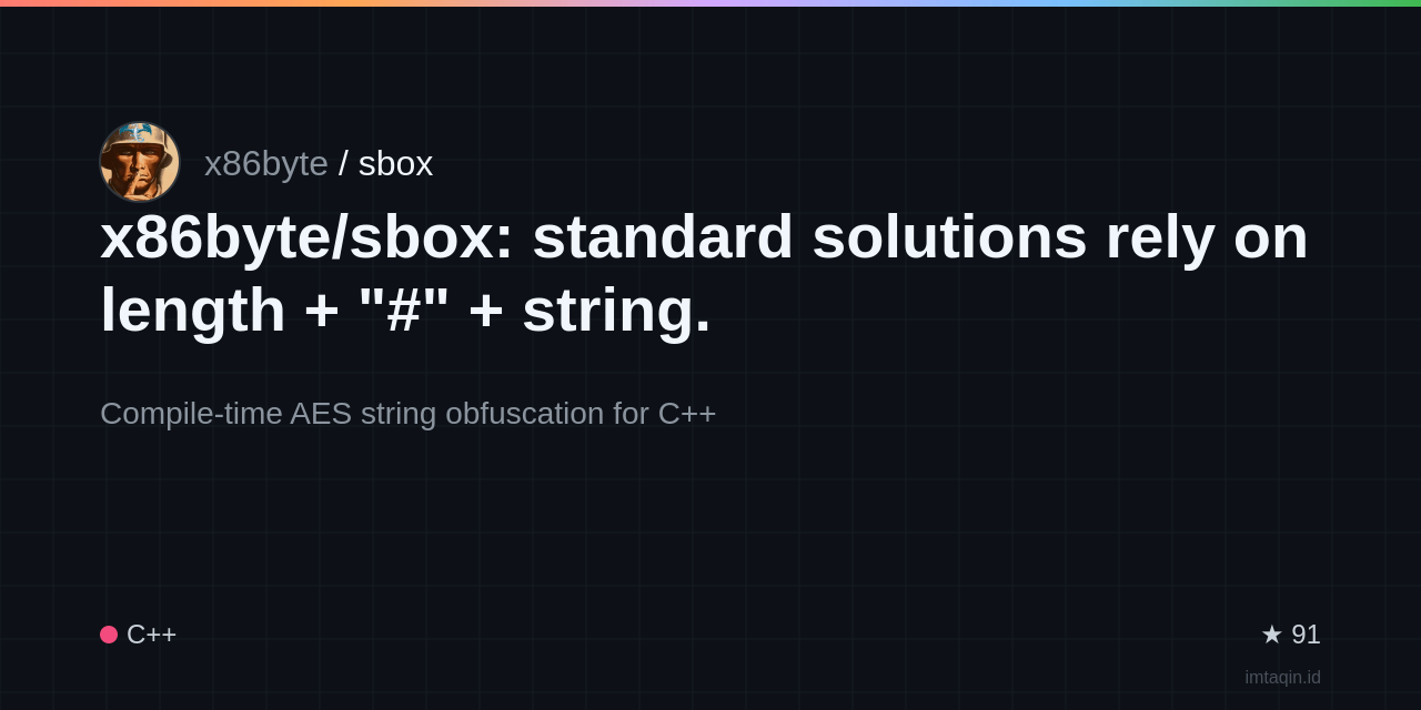 x86byte/sbox: standard solutions rely on length + "#" + string.