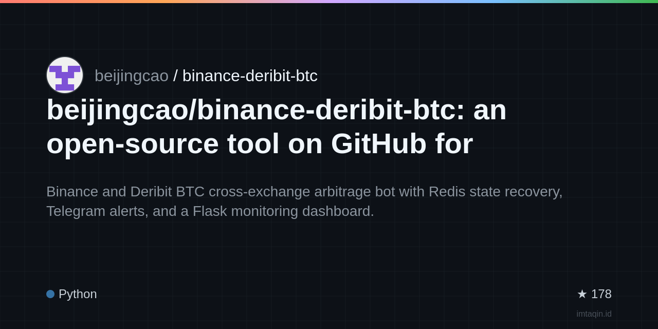 beijingcao/binance-deribit-btc: open-source utility for developers and tinkerers