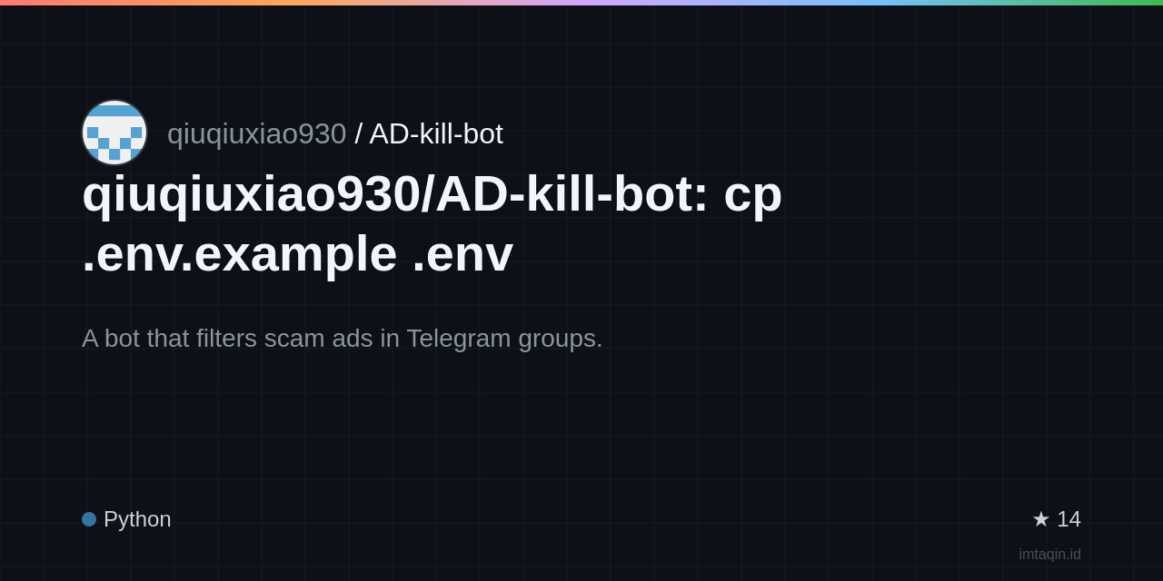 qiuqiuxiao930/AD-kill-bot: cp .env.example .env