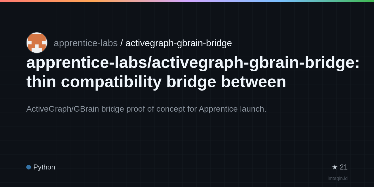 apprentice-labs/activegraph-gbrain-bridge: thin compatibility bridge between ActiveGraph and GBrain