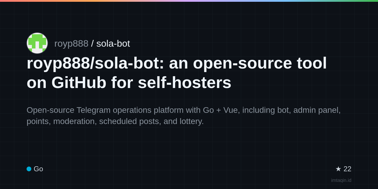 royp888/sola-bot: open-source project for self-hosters