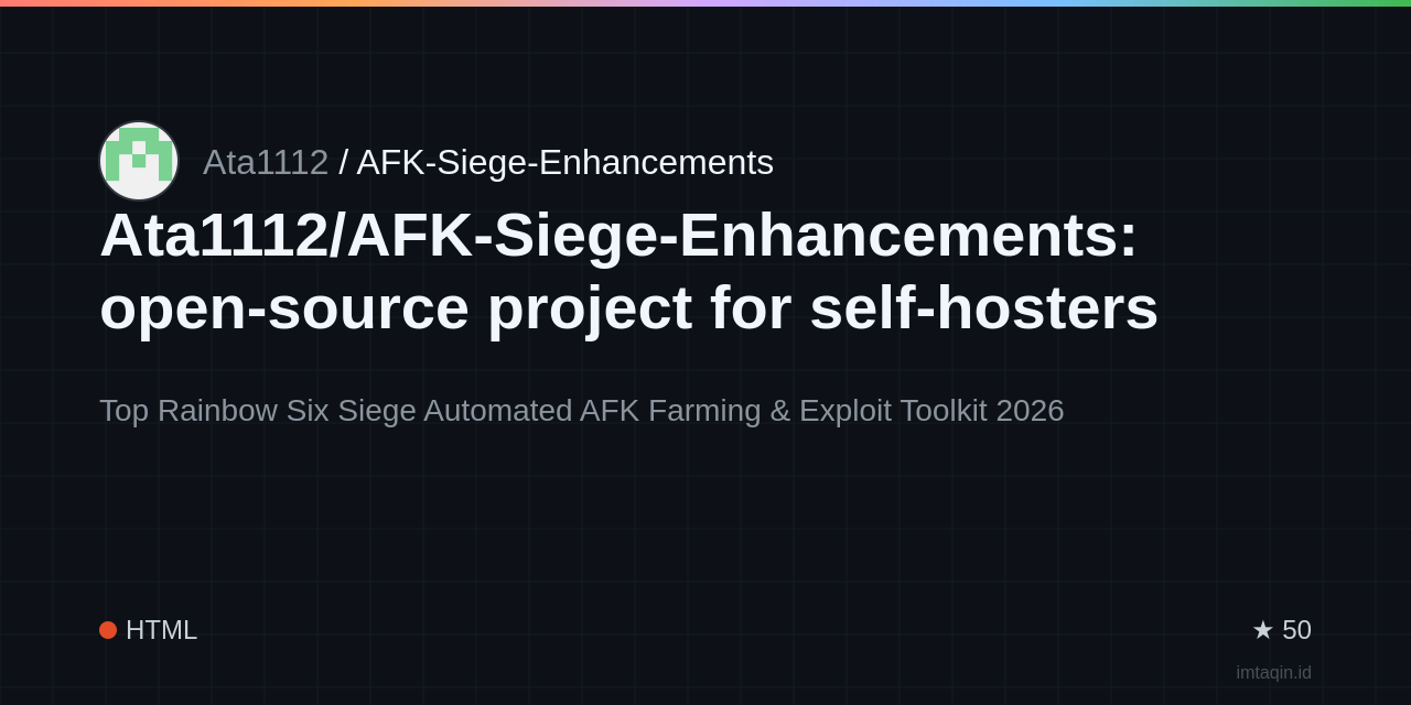 ata1112/afk-siege-enhancements: runtime Configuration Suite for Rainbow Six Siege — Tactical Automation