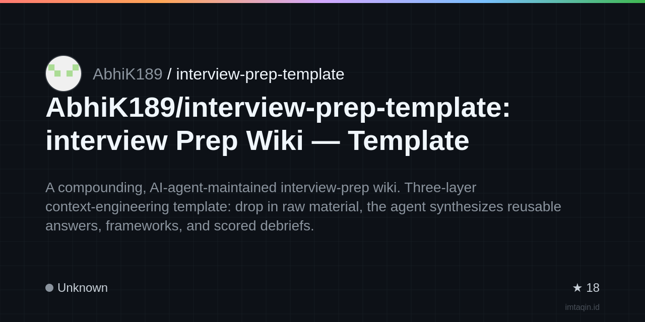AbhiK189/interview-prep-template: interview Prep Wiki — Template