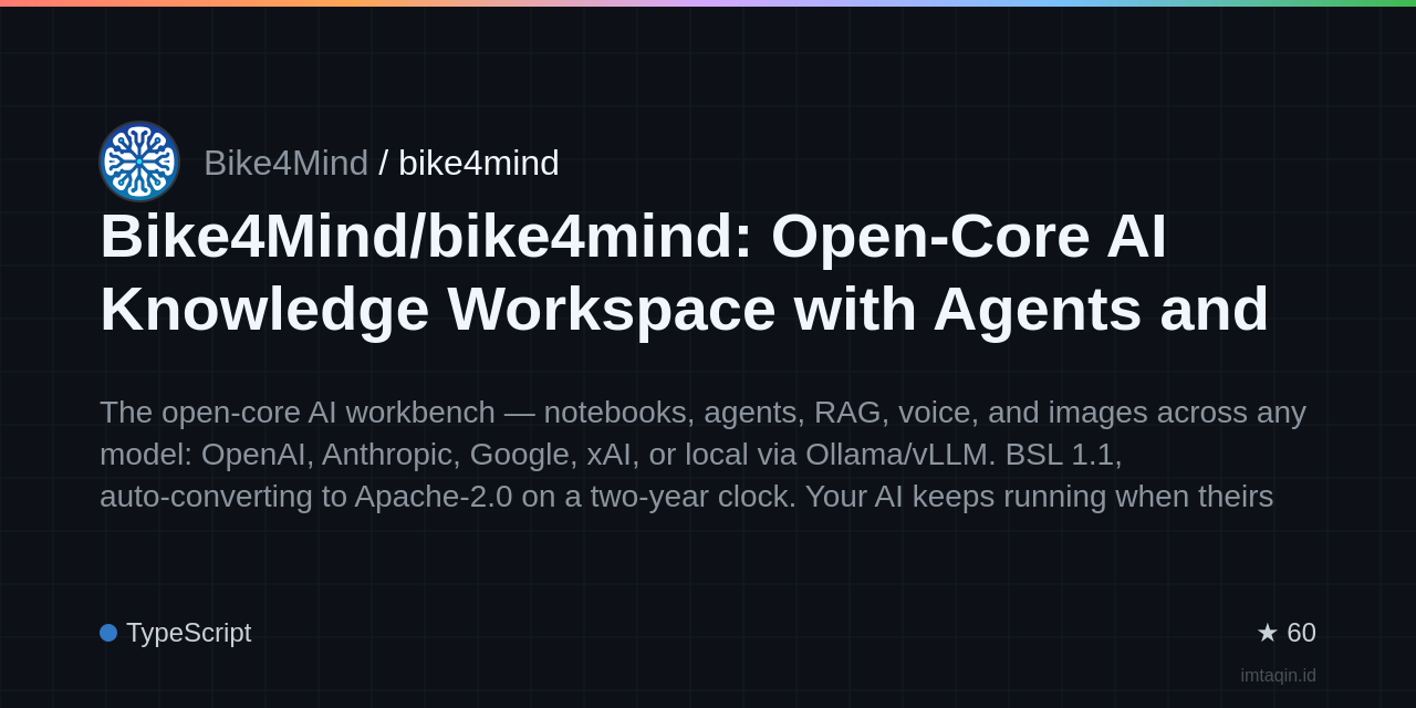 Bike4Mind/bike4mind: Open-Core AI Knowledge Workspace with Agents and RAG