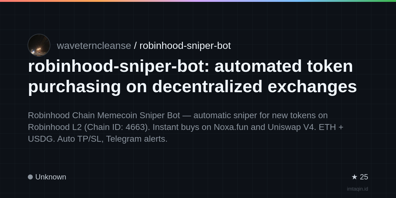 robinhood-sniper-bot: automated token purchasing on decentralized exchanges