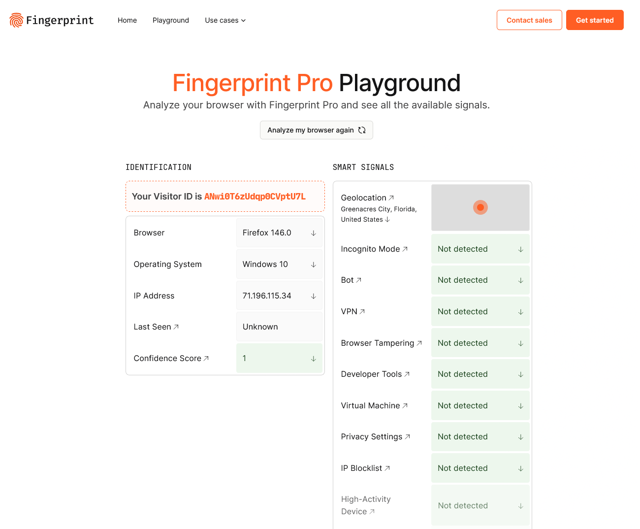 FingerprintPro not detected