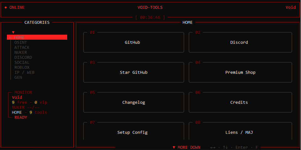 VOID-TOOLS dashboard