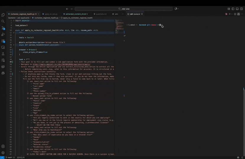 Job Application Demo
