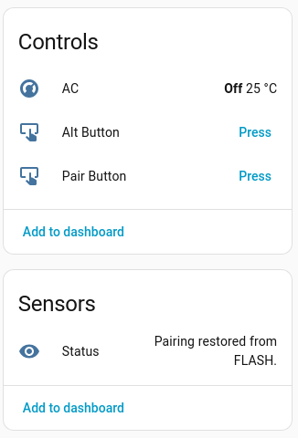 Buttons and status display