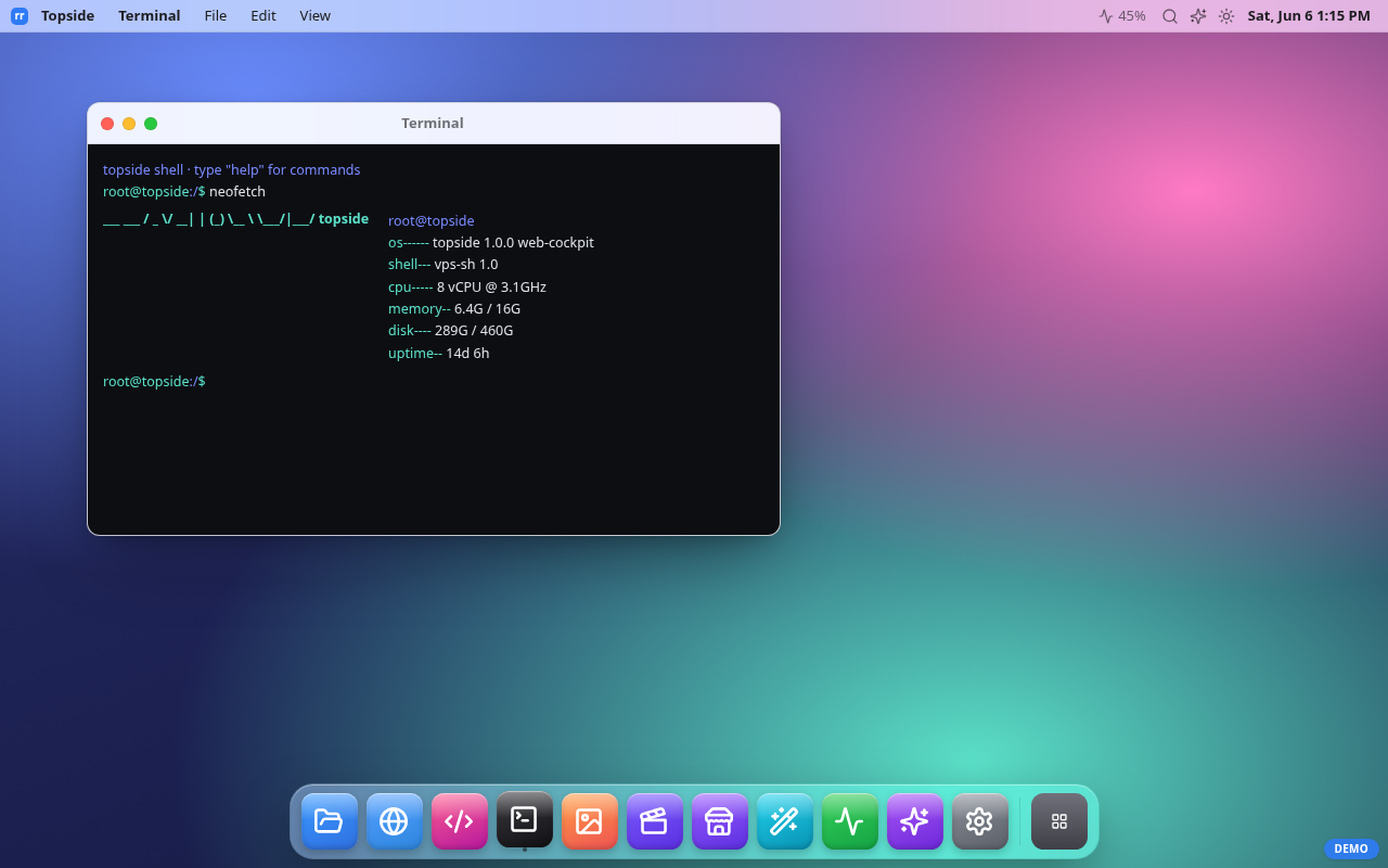 Terminal running neofetch