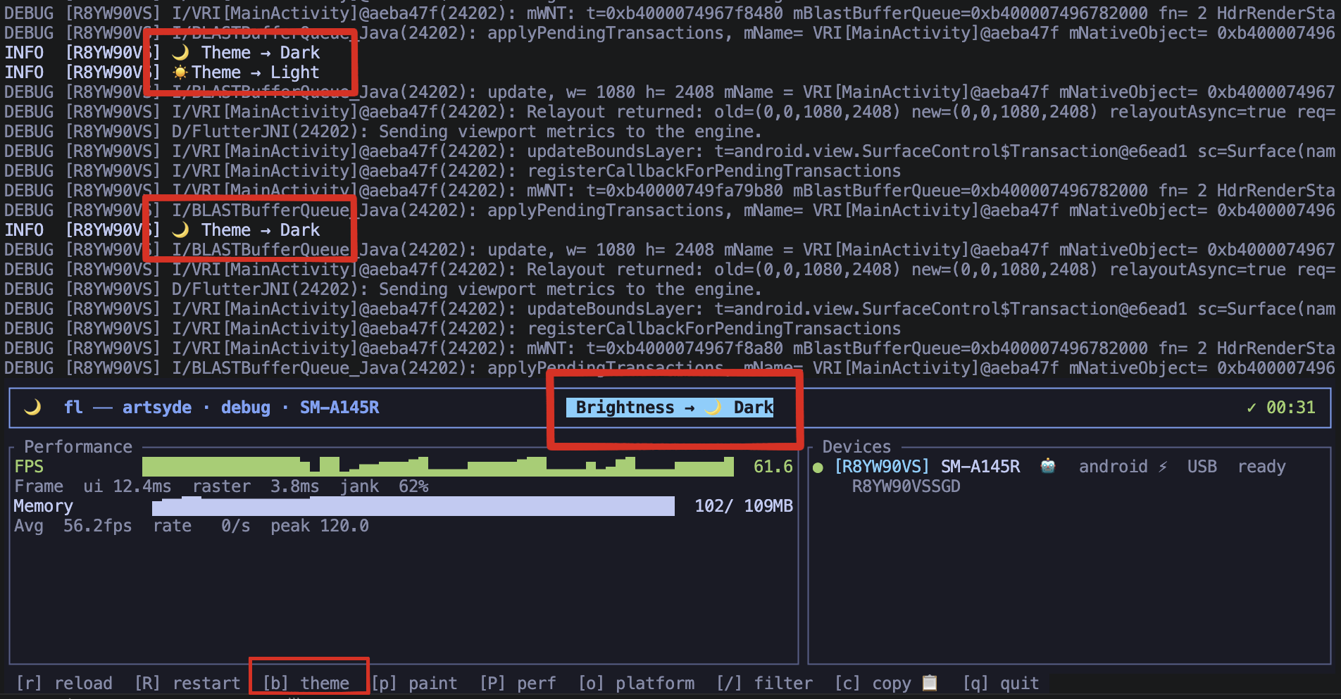 Brightness toggle