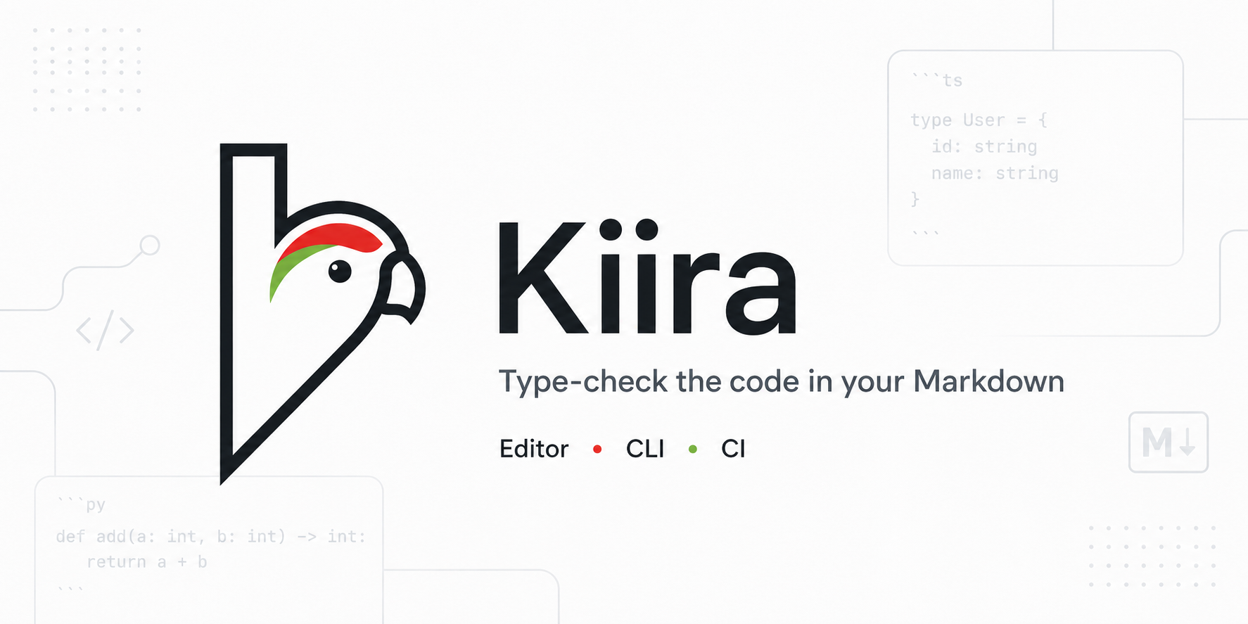 Kiira — type-check the code in your Markdown