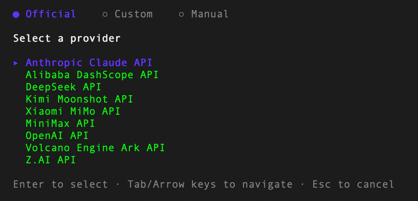 Provider setup