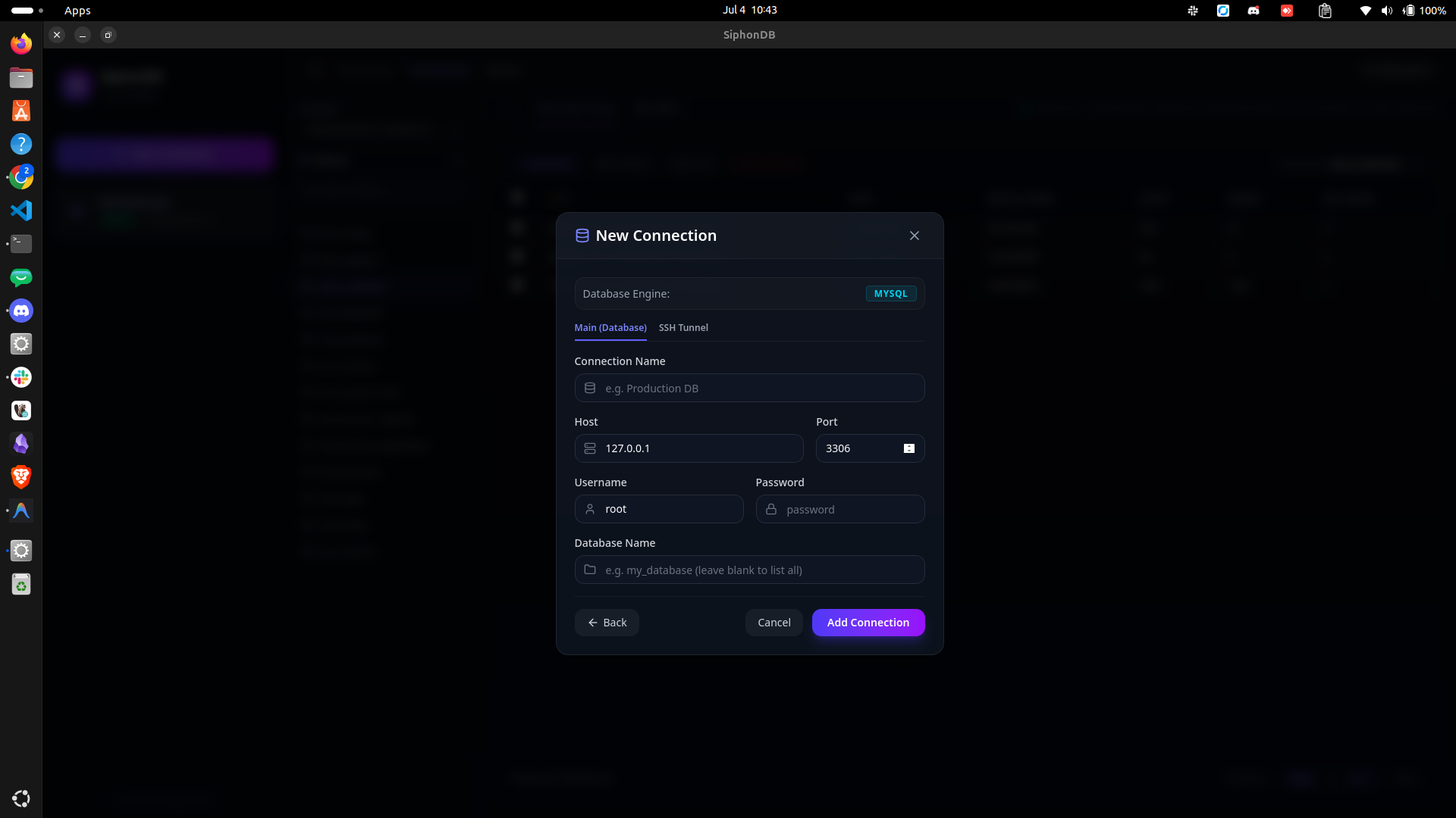 Connection Settings