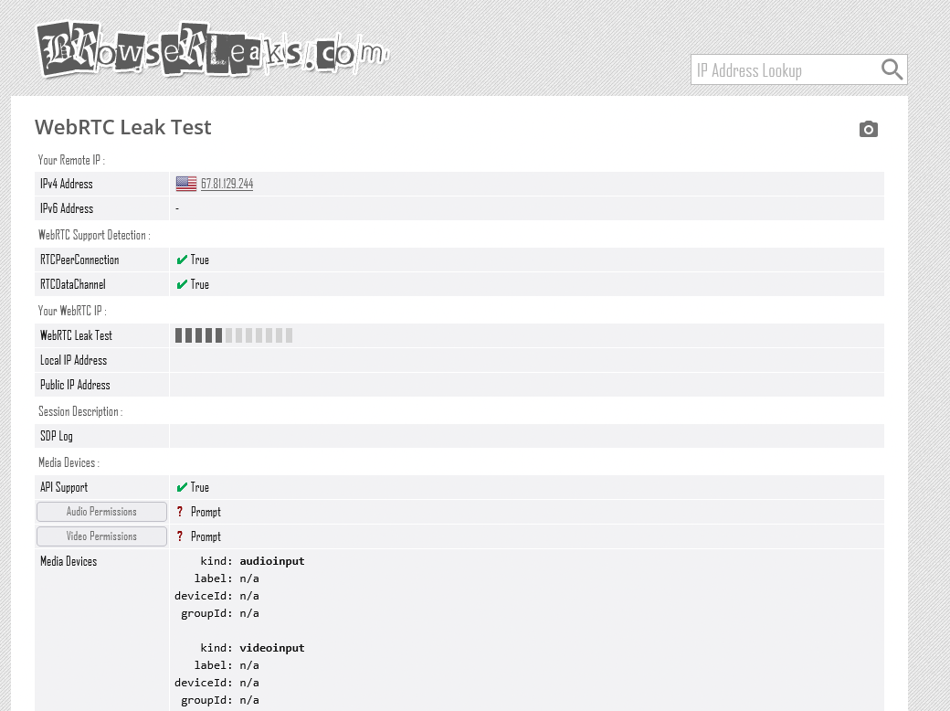 WebRTC no leaks