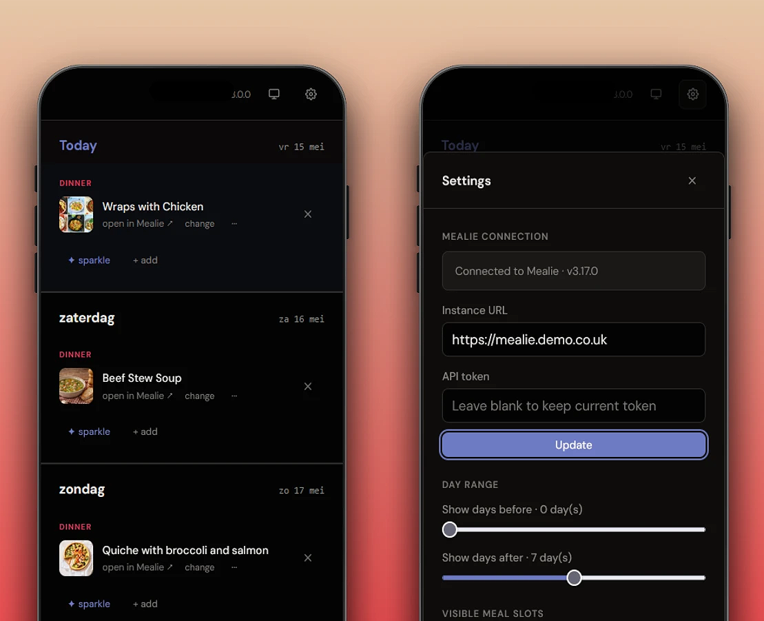 Screenshot of the Planner