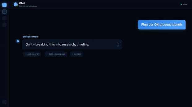 Nexora — AI-agent orchestration platform (click to watch the full demo)