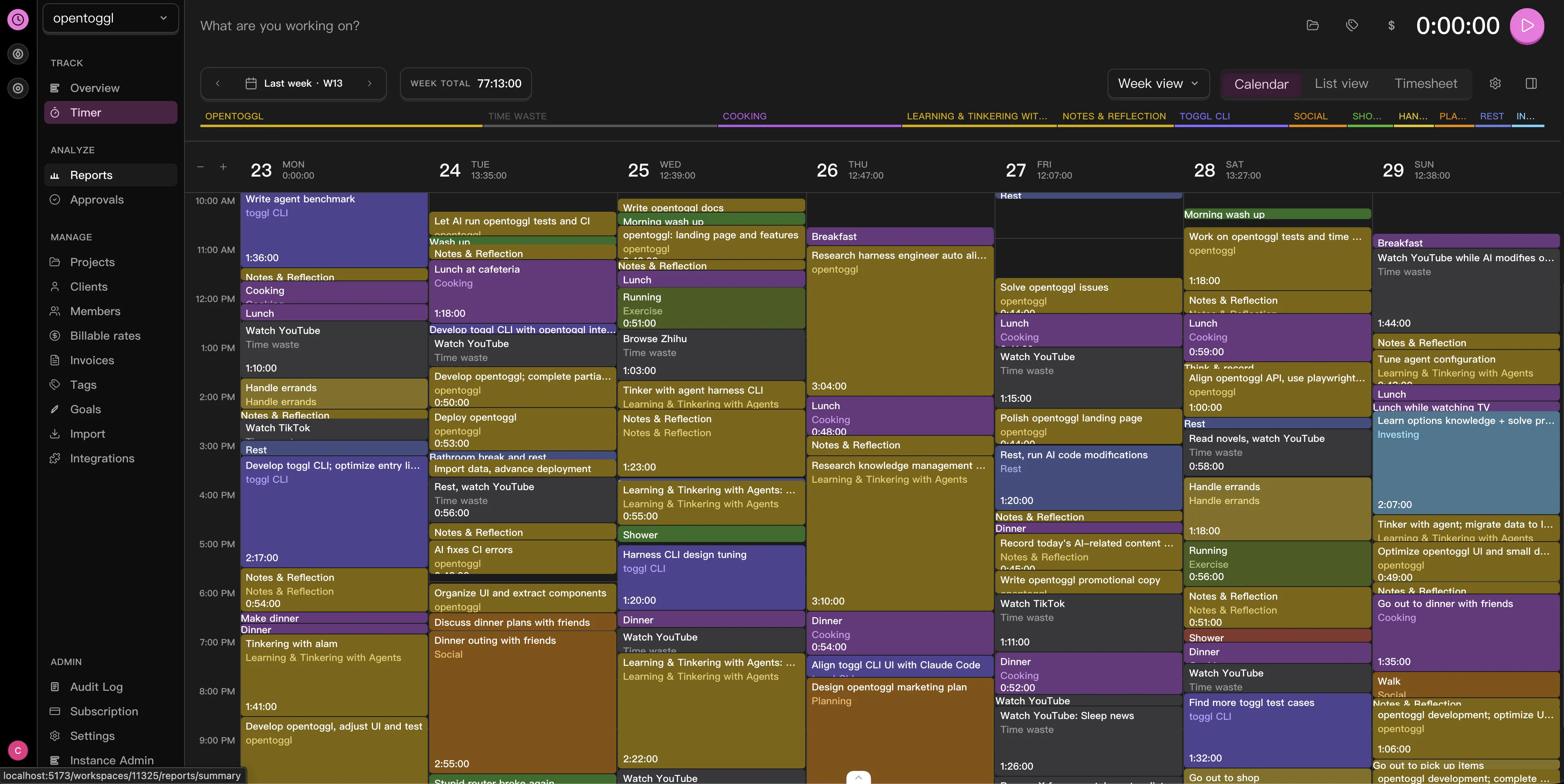 OpenTickly: Self-hosted, Toggl-compatible time tracker