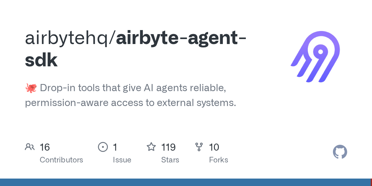 airbyte-agent-sdk: Drop-in tools that give AI agents reliable, permission-awa