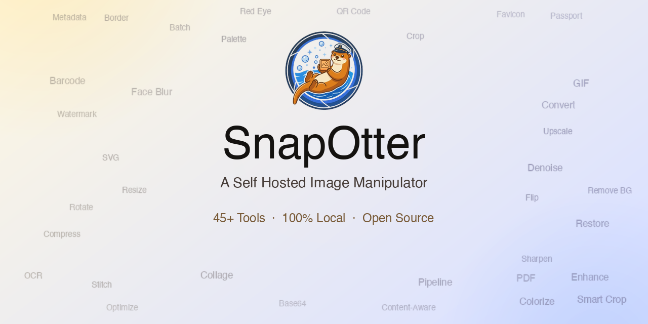 SnapOtter: A Self Hosted Image Manipulator - 45+ tools, local AI, and pipelin