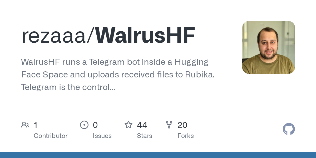 WalrusHF: Serverless Telegram-to-Rubika File Transfer Bot