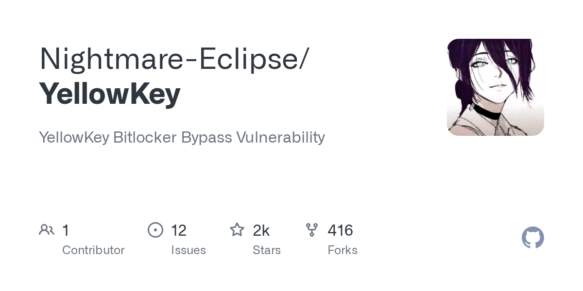 YellowKey: yellowKey Bitlocker Bypass Vulnerability