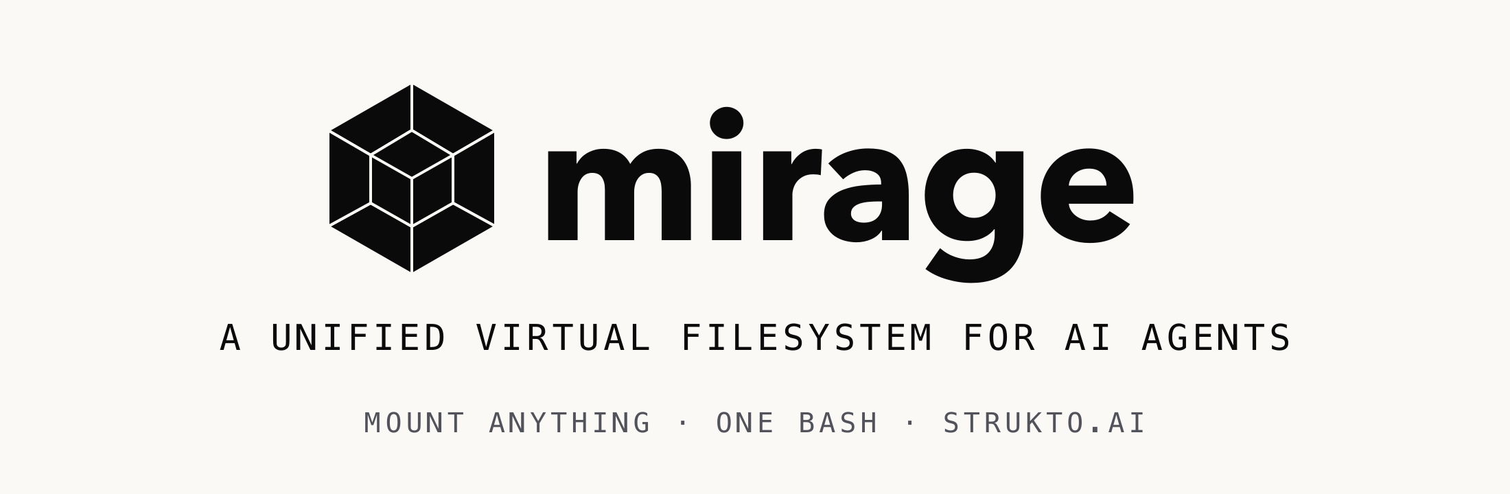 mirage: a Unified Virtual Filesystem For AI Agents