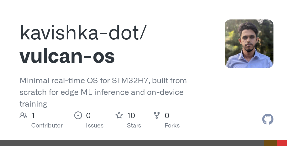 vulcan-os: RTOS that runs and trains ML models on STM32H7