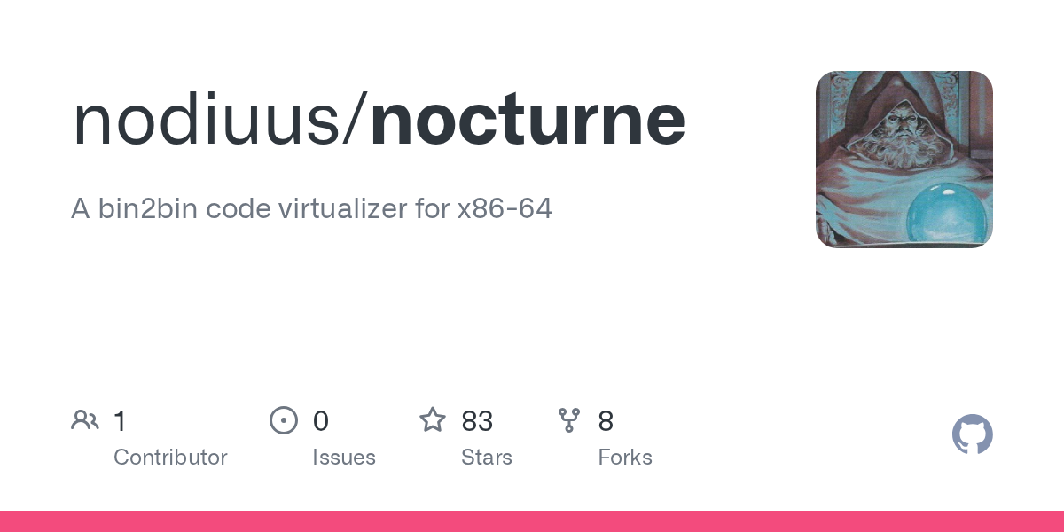 nodiuus/nocturne: named after one of my favorite games, "nocturne" is a bin2bin x86-64 PE code virtualizer