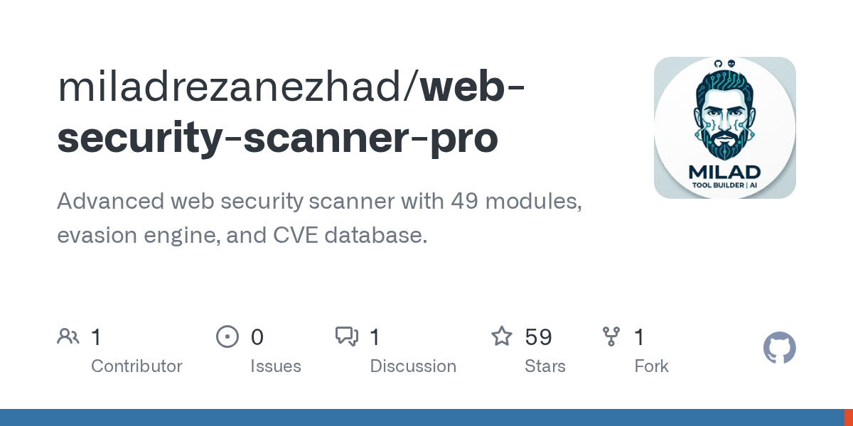 miladrezanezhad/web-security-scanner-pro: wSA Pro tests websites and servers for 49 different types…
