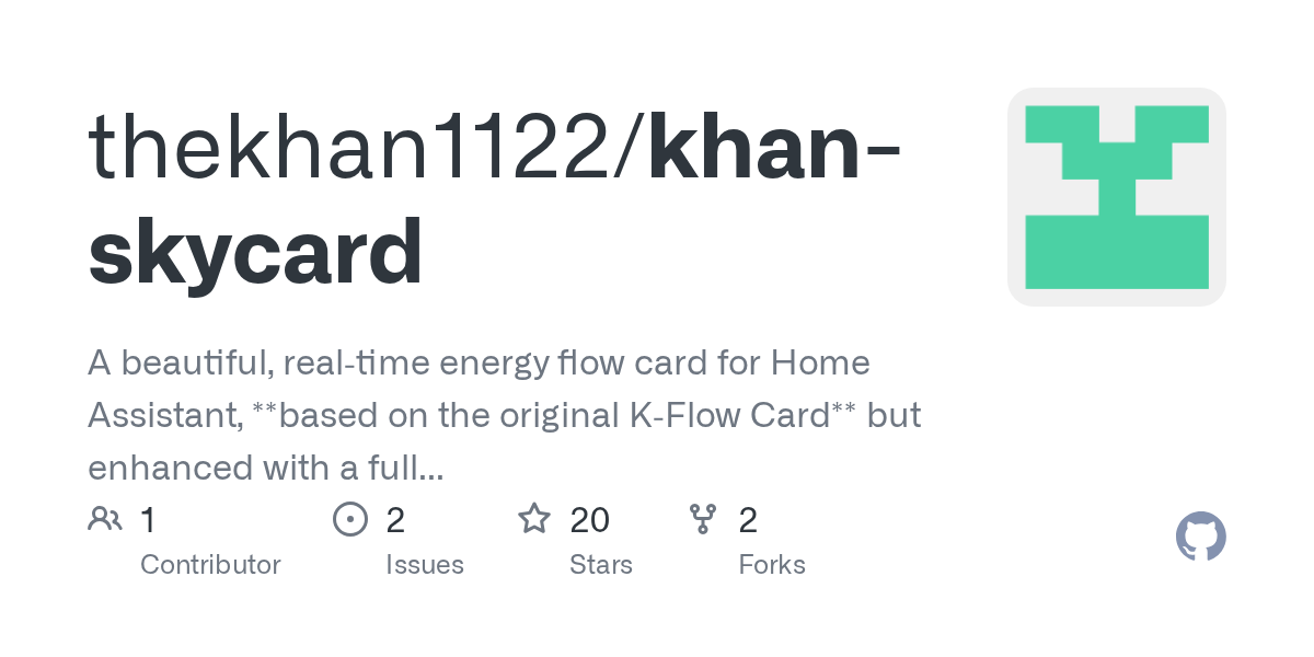 thekhan1122/khan-skycard: khan Automation — Home Assistant Custom Energy Flow Card · Sky Edition
