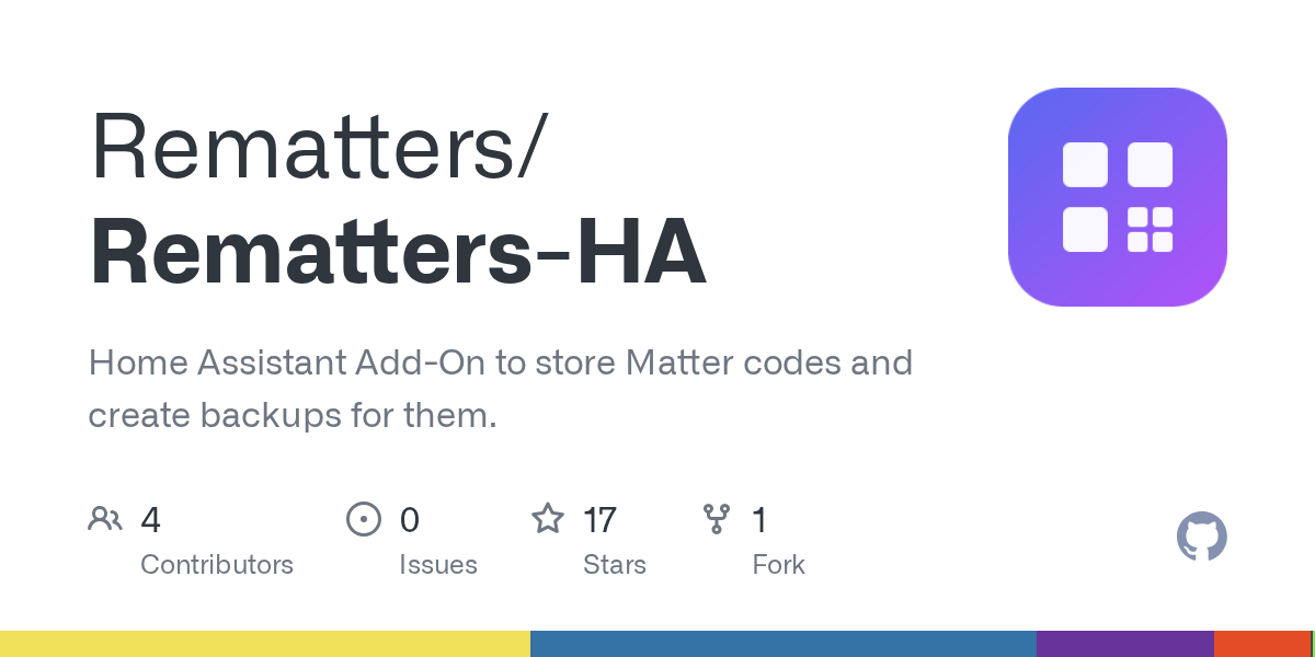Rematters/Rematters-HA: the add-on UI runs inside Home Assistant via Ingress (no extra login; HA handles