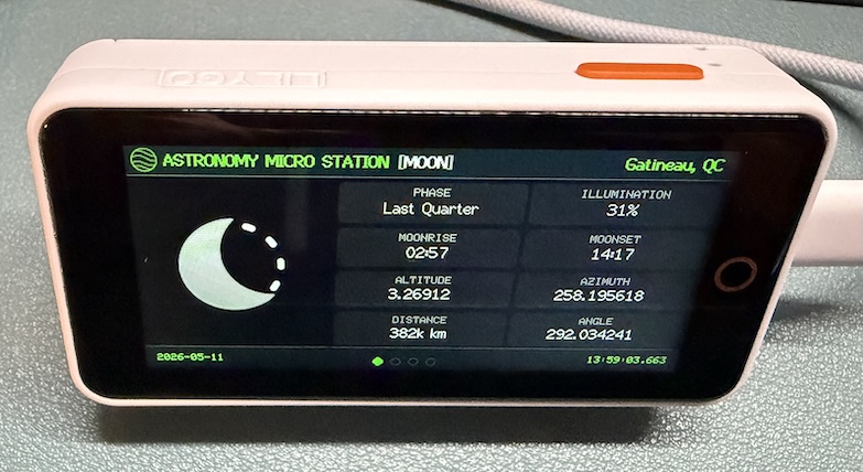 sfrechette/astro-micro-station: a standalone astronomy display for the LILYGO T-Display S3 Pro (ESP32-S3).