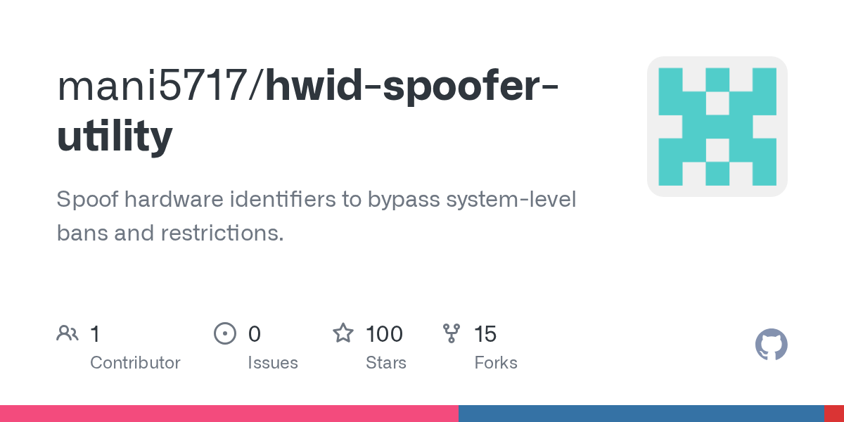 mani5717/hwid-spoofer-utility: have you been hardware-banned from your favorite game and can't play on your