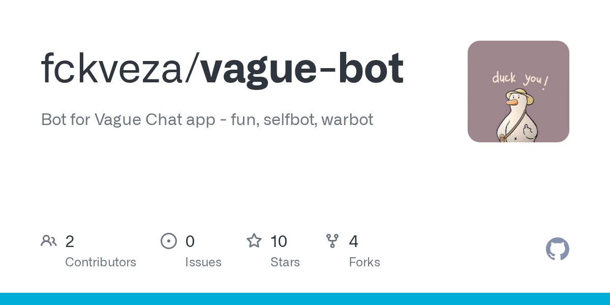 fckveza/vague-bot: unofficial bot for Vague Chat - the Android chat application.
