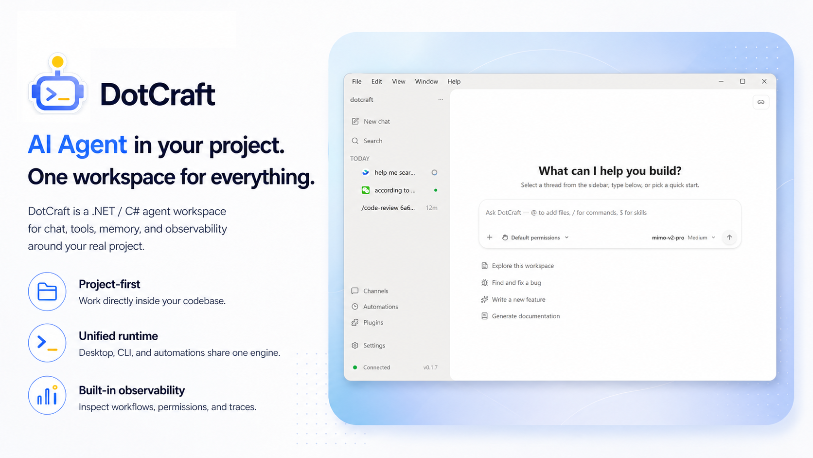 DotHarness/dotcraft: aI Agent lives in your project.