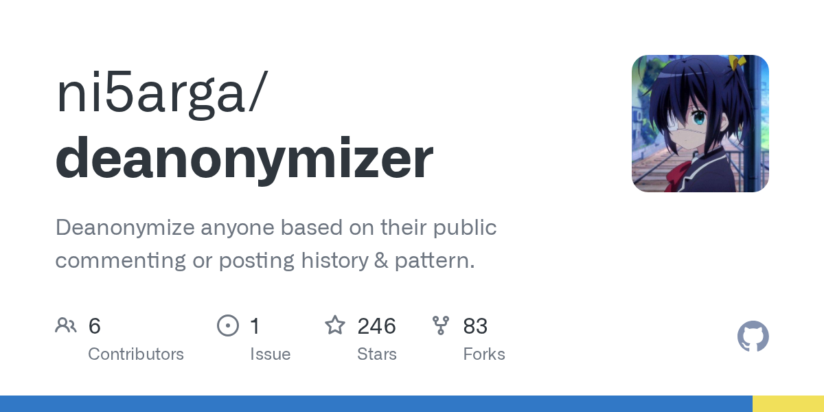 ni5arga/deanonymizer: deanonymizer is a command-line system for defensive OSINT exposure
