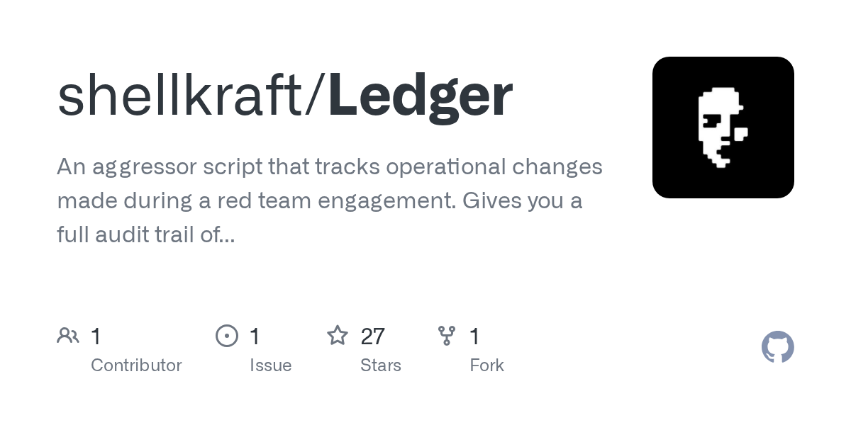 shellkraft/ledger: operational Change Tracker Aggressor Script